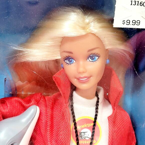 Baywatch Barbie 1994 Lifeguard With Dolphin & Accessories Mattel 13199 NRFB - Picture 2 of 11